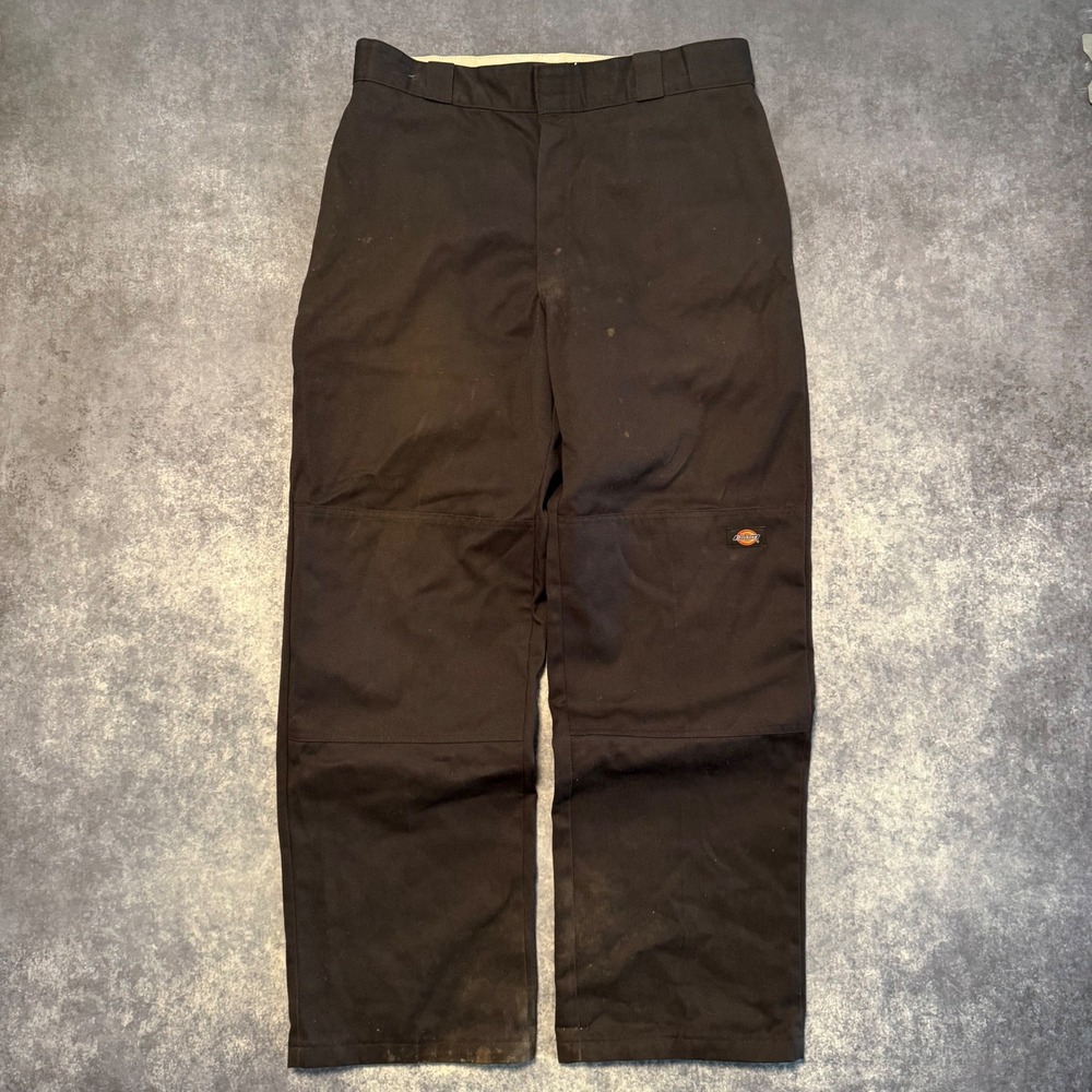 Dickies 85283 Black Double Knee Loose Fit Work Pants Skater Distressed Men 34x32